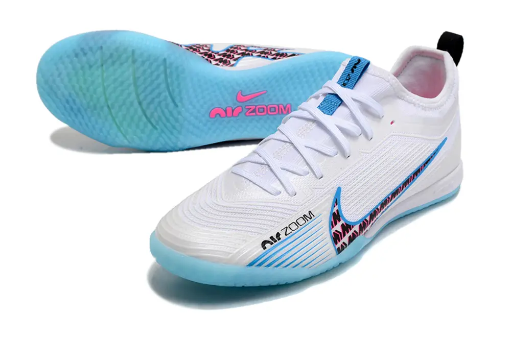 Nike Air Zoom Mercurial Vapor 15 Pro IC - White/Aqua Blue/Fuchsia Pink
