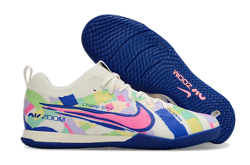 Nike Air Zoom Mercurial Vapor 15 Pro IC - White/Electric Blue/Neon Pink