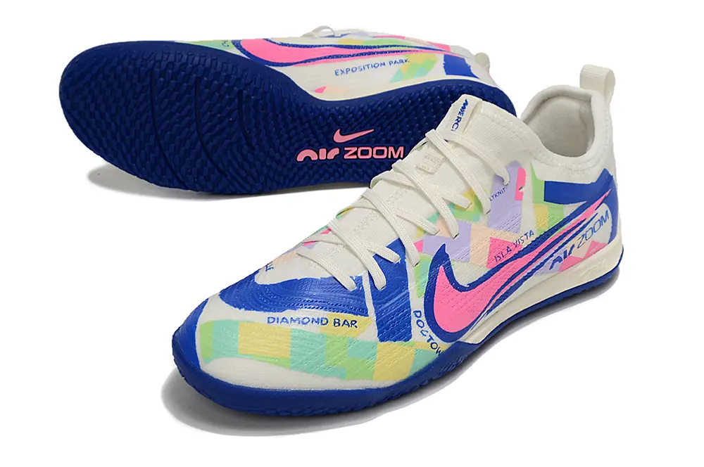 Nike Air Zoom Mercurial Vapor 15 Pro IC - White/Electric Blue/Neon Pink