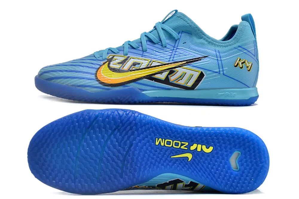 Mbappé x Nike Air Zoom Mercurial Vapor 15 Pro IC - Blue/Vibrant Aqua/Neon Yellow
