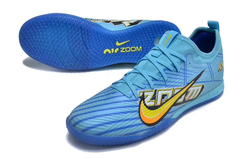 Mbappé x Nike Air Zoom Mercurial Vapor 15 Pro IC - Blue/Vibrant Aqua/Neon Yellow