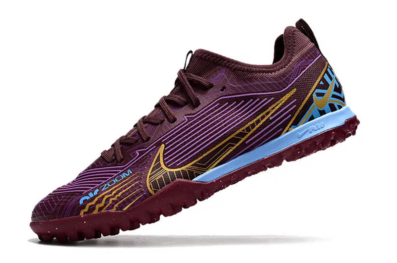 Kylian Mbappé x Nike Air Zoom Mercurial Vapor 15 Pro TF - Burgundy/Golden Yellow/Sky Blue