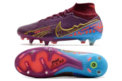 Mbappé x Nike Air Zoom Mercurial Superfly 9 Elite SG - Purple/Electric Blue/Crimson Red
