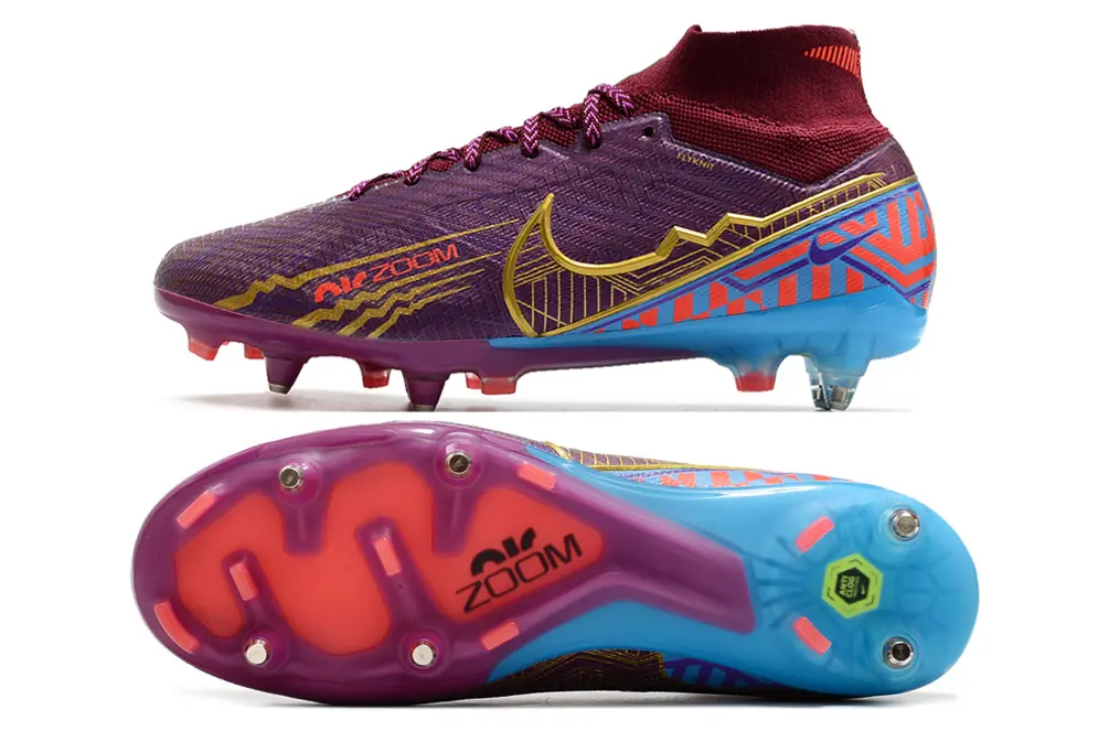 Mbappé x Nike Air Zoom Mercurial Superfly 9 Elite SG - Purple/Electric Blue/Crimson Red