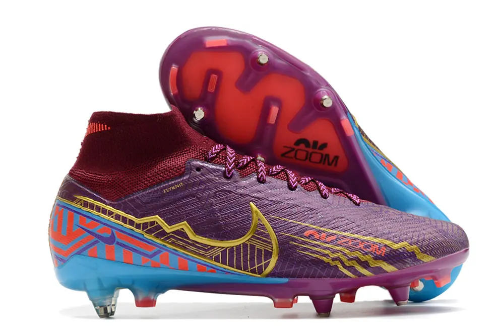 Mbappé x Nike Air Zoom Mercurial Superfly 9 Elite SG - Purple/Electric Blue/Crimson Red