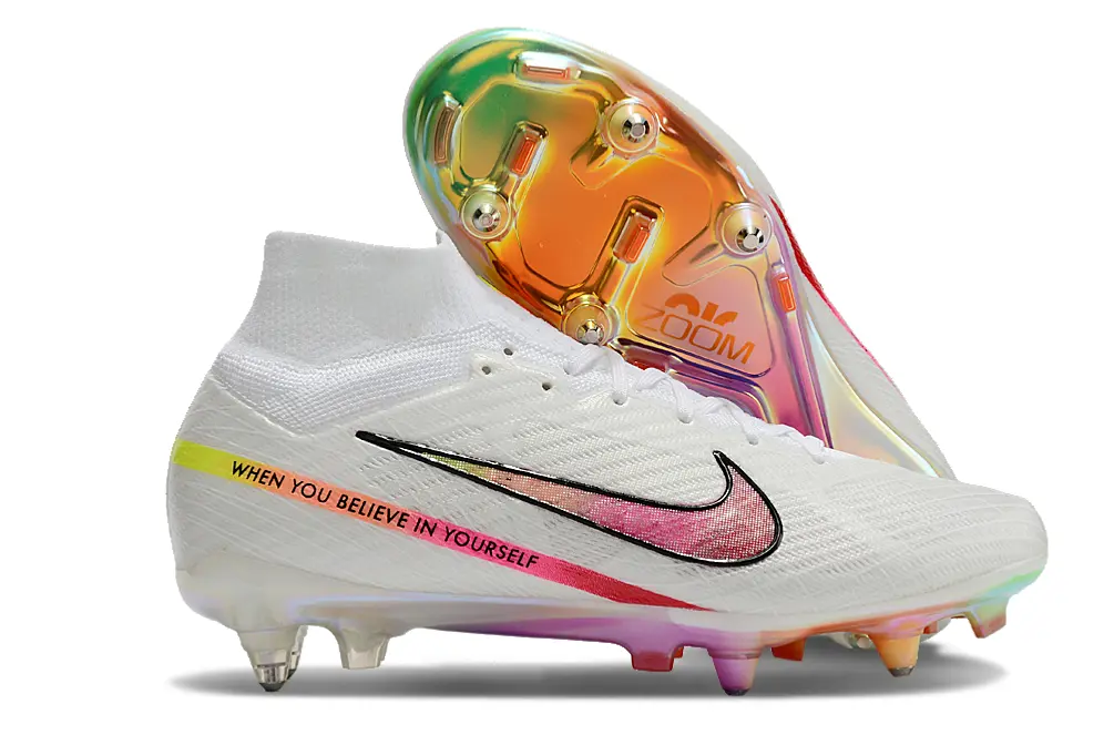 Nike Air Zoom Mercurial Superfly 9 Elite SG - White/Electric Pink/Sonic Yellow