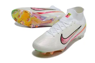 Nike Air Zoom Mercurial Superfly 9 Elite SG - White/Electric Pink/Sonic Yellow