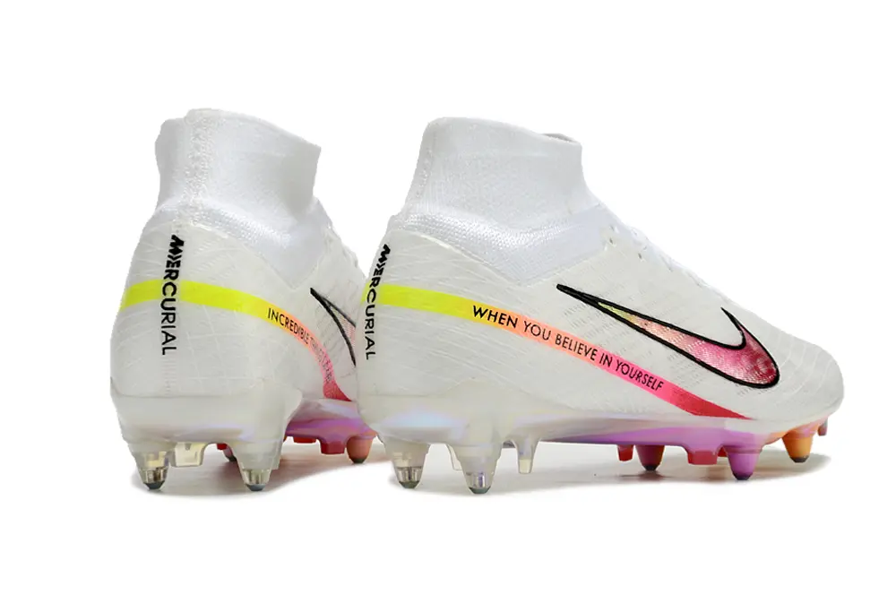 Nike Air Zoom Mercurial Superfly 9 Elite SG - White/Electric Pink/Sonic Yellow