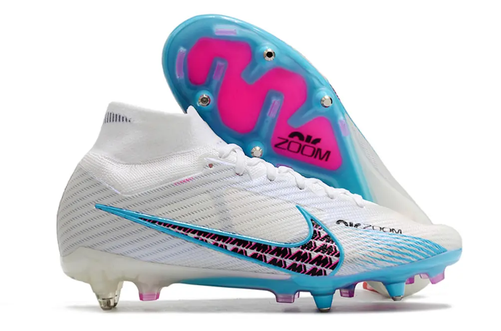 Nike Air Zoom Mercurial Superfly 9 Elite SG - White/Aqua Blue/Pink Blast