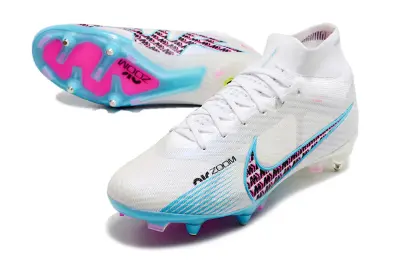 Nike Air Zoom Mercurial Superfly 9 Elite SG - White/Aqua Blue/Pink Blast
