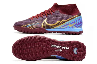 Nike Air Zoom Mercurial Superfly 9 Academy TF - Maroon/Crimson Red/Metallic Gold
