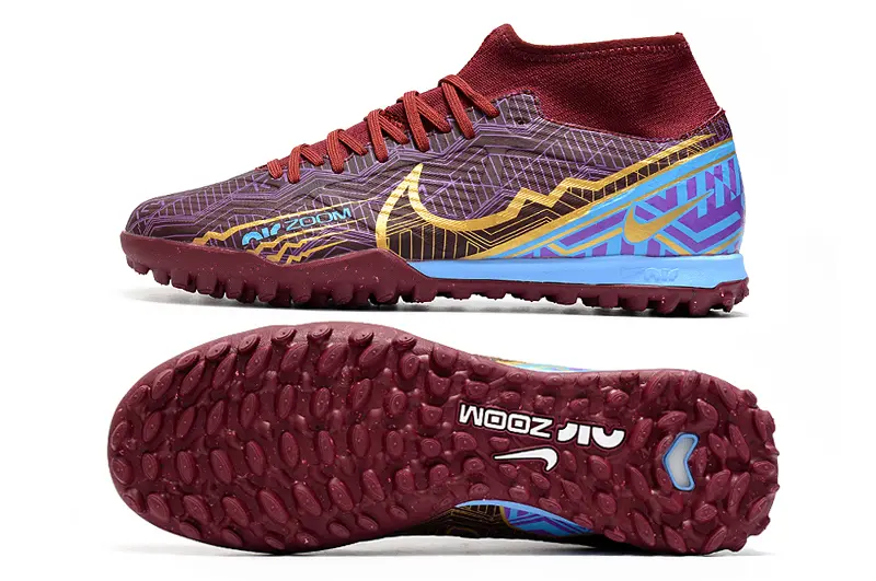 Nike Air Zoom Mercurial Superfly 9 Academy TF - Maroon/Crimson Red/Metallic Gold