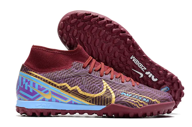 Nike Air Zoom Mercurial Superfly 9 Academy TF - Maroon/Crimson Red/Metallic Gold