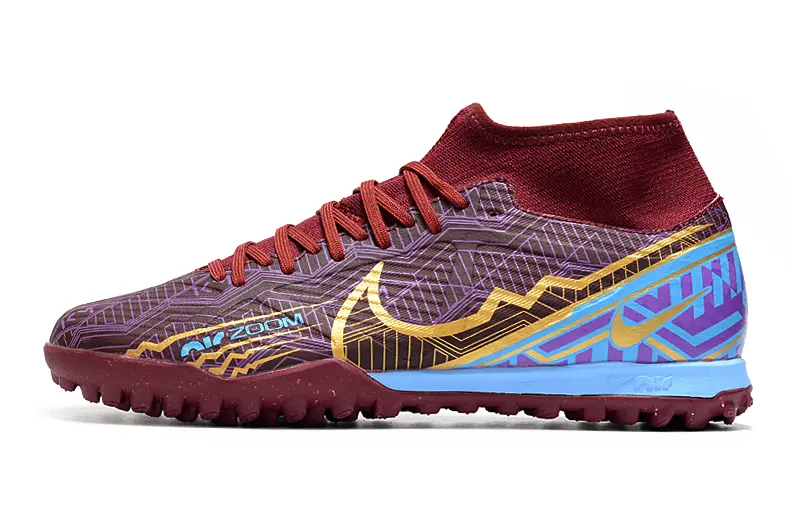 Nike Air Zoom Mercurial Superfly 9 Academy TF - Maroon/Crimson Red/Metallic Gold