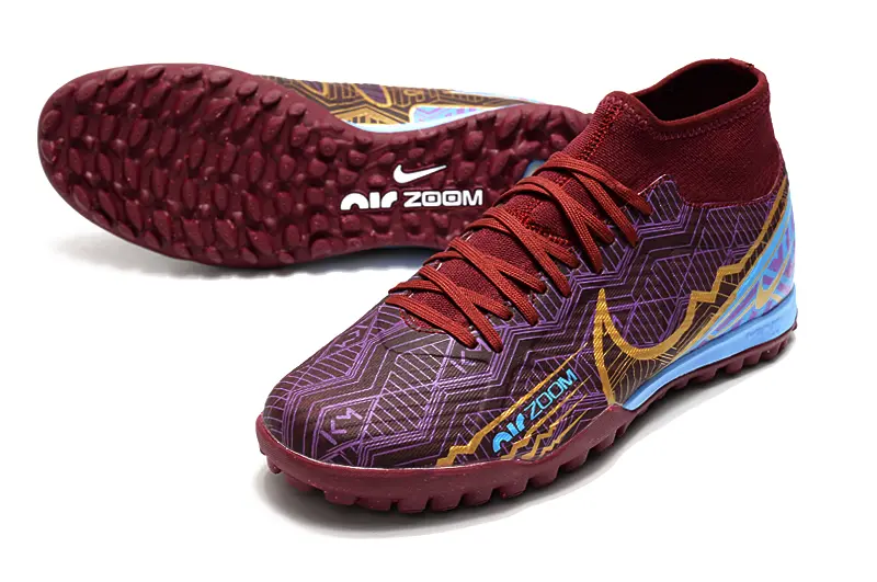 Nike Air Zoom Mercurial Superfly 9 Academy TF - Maroon/Crimson Red/Metallic Gold