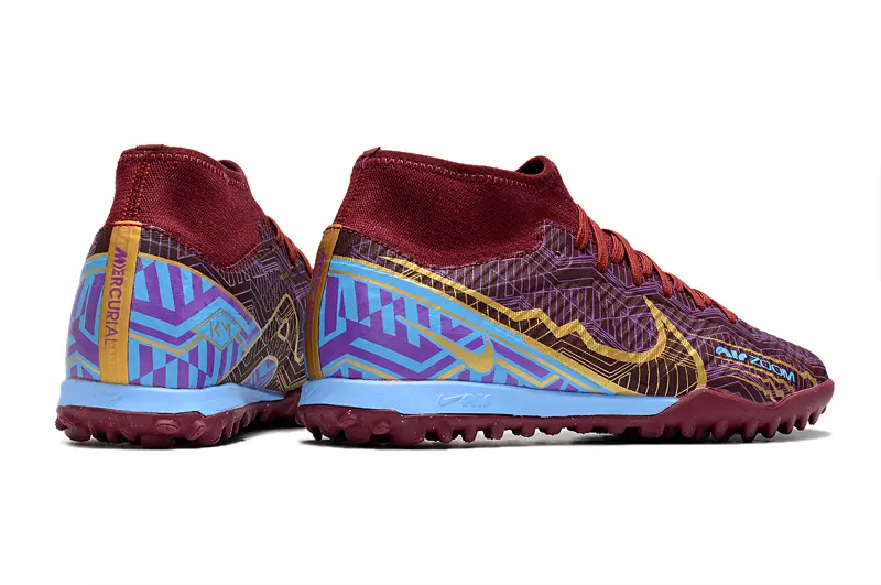 Nike Air Zoom Mercurial Superfly 9 Academy TF - Maroon/Crimson Red/Metallic Gold