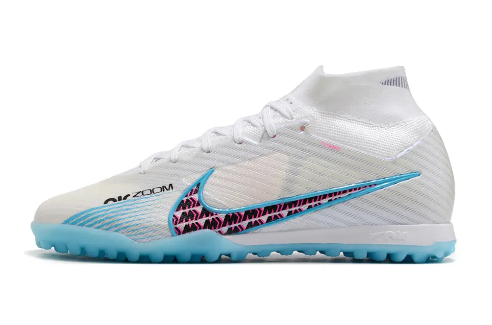 Nike Air Zoom Mercurial Superfly 9 Academy TF - White/Electric Blue/Fuchsia Pink