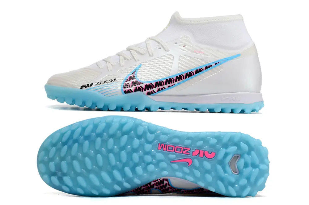 Nike Air Zoom Mercurial Superfly 9 Academy TF - White/Sky Blue/Pink Blast