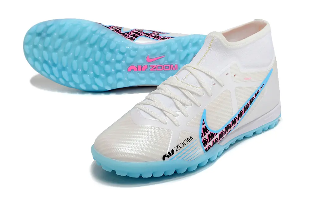 Nike Air Zoom Mercurial Superfly 9 Academy TF - White/Sky Blue/Pink Blast