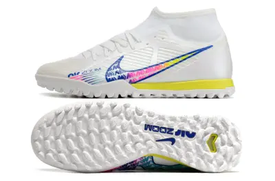 Nike Air Zoom Mercurial Superfly 9 Academy TF - White/Vivid Pink/Sunny Yellow