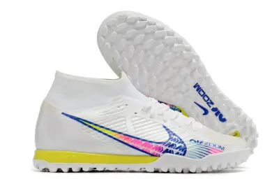 Nike Air Zoom Mercurial Superfly 9 Academy TF - White/Vivid Pink/Sunny Yellow