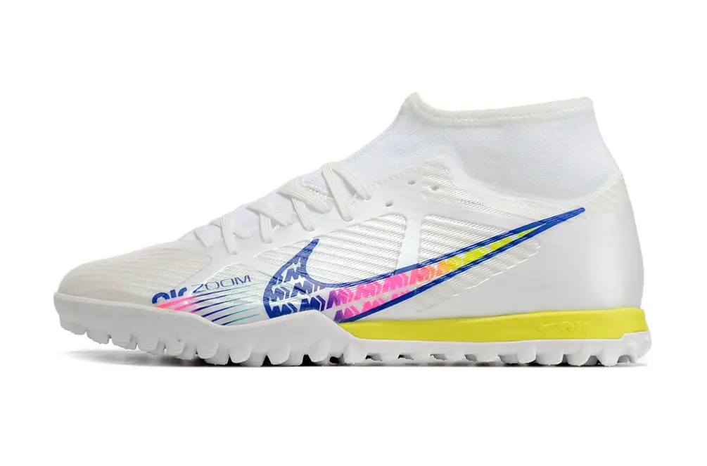 Nike Air Zoom Mercurial Superfly 9 Academy TF - White/Vivid Pink/Sunny Yellow
