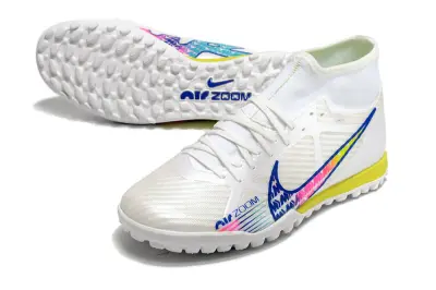 Nike Air Zoom Mercurial Superfly 9 Academy TF - White/Vivid Pink/Sunny Yellow