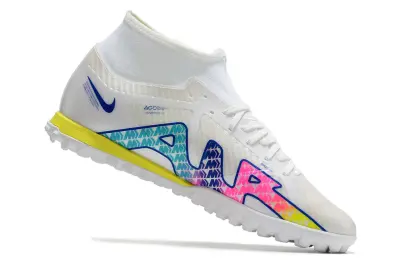 Nike Air Zoom Mercurial Superfly 9 Academy TF - White/Vivid Pink/Sunny Yellow