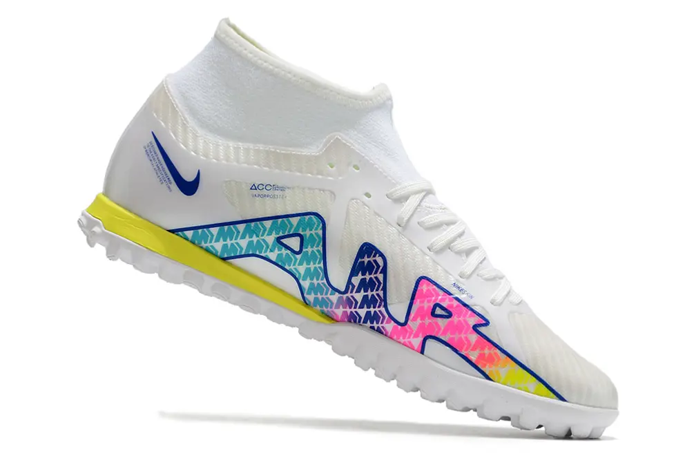 Nike Air Zoom Mercurial Superfly 9 Academy TF - White/Vivid Pink/Sunny Yellow