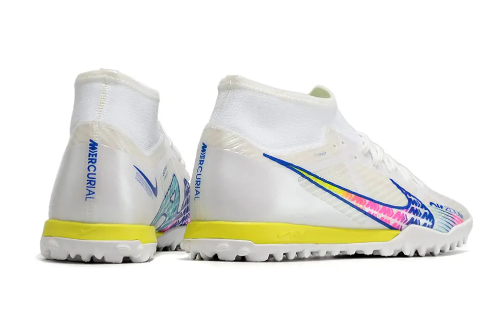 Nike Air Zoom Mercurial Superfly 9 Academy TF - White/Vivid Pink/Sunny Yellow