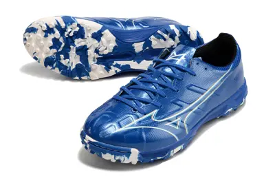Mizuno Alpha Pro TF Astro Turf Soccer Shoes - Blue/Ocean Blue/White Splash