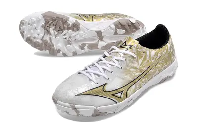 Mizuno Alpha Pro TF Astro Turf Soccer Shoes - Gold/Golden Leaf/White Blossom