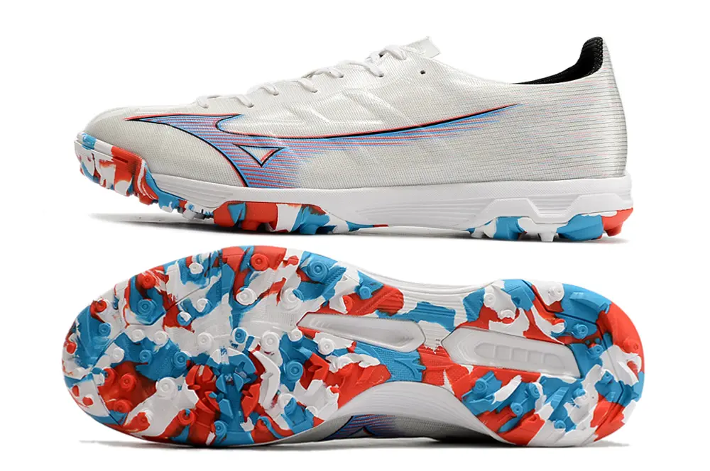 Mizuno Alpha Pro TF - White/Vibrant Blue/Fiery Red