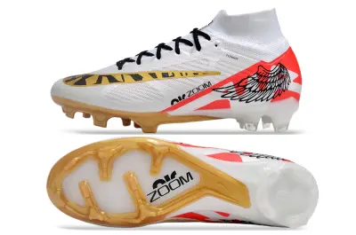 Nike Air Zoom Mercurial Superfly 9 Elite FG - White/Fiery Red/Metallic Gold