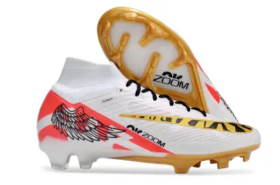 Nike Air Zoom Mercurial Superfly 9 Elite FG - White/Fiery Red/Metallic Gold