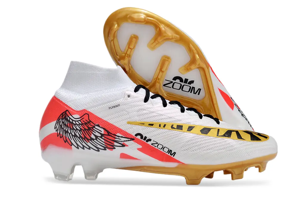 Nike Air Zoom Mercurial Superfly 9 Elite FG - White/Fiery Red/Metallic Gold