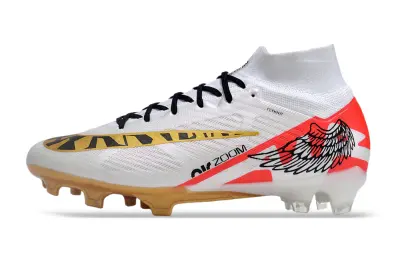 Nike Air Zoom Mercurial Superfly 9 Elite FG - White/Fiery Red/Metallic Gold