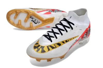 Nike Air Zoom Mercurial Superfly 9 Elite FG - White/Fiery Red/Metallic Gold