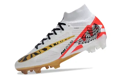 Nike Air Zoom Mercurial Superfly 9 Elite FG - White/Fiery Red/Metallic Gold