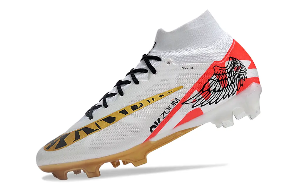 Nike Air Zoom Mercurial Superfly 9 Elite FG - White/Fiery Red/Metallic Gold