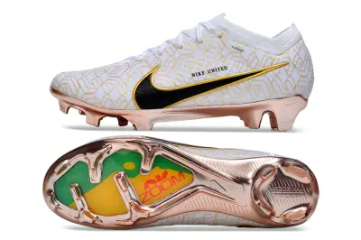 Nike Air Zoom Mercurial Vapor 15 Elite FG - White/Midnight Black/Metallic Gold