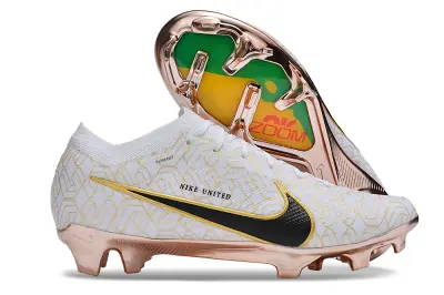 Nike Air Zoom Mercurial Vapor 15 Elite FG - White/Midnight Black/Metallic Gold