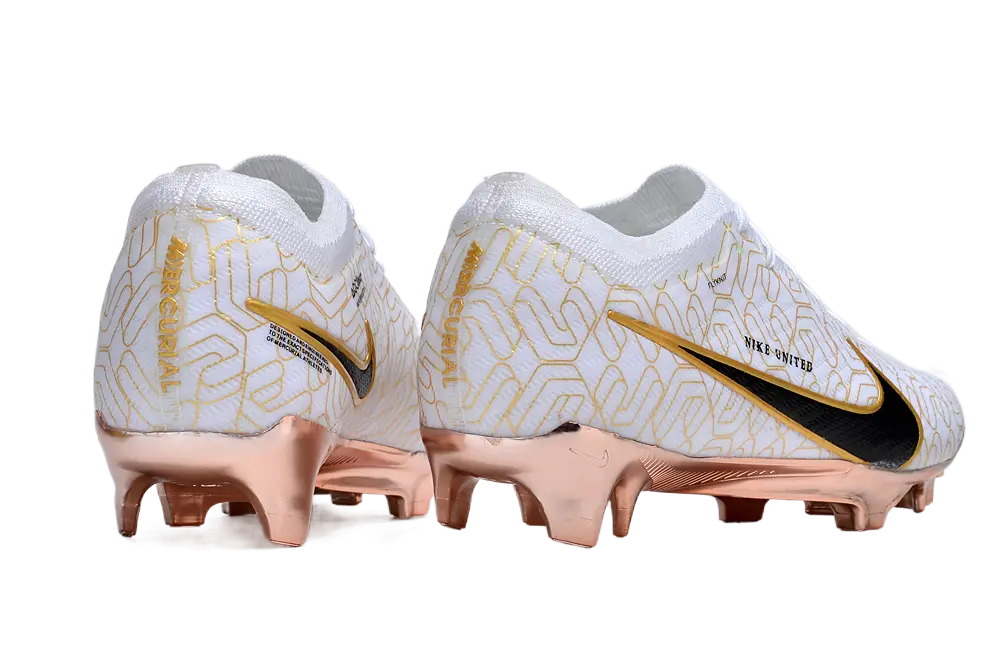 Nike Air Zoom Mercurial Vapor 15 Elite FG - White/Midnight Black/Metallic Gold