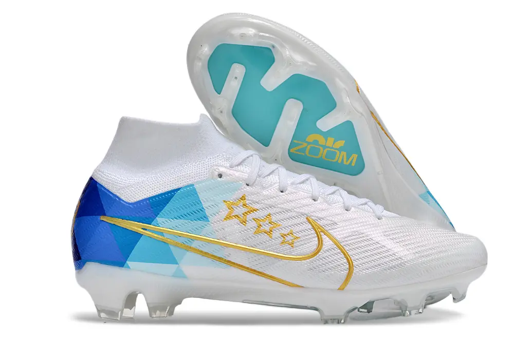 Nike Air Zoom Mercurial Superfly 9 Elite FG - White/Sky Blue/Sunny Gold
