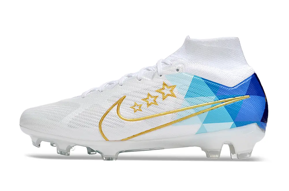 Nike Air Zoom Mercurial Superfly 9 Elite FG - White/Sky Blue/Sunny Gold