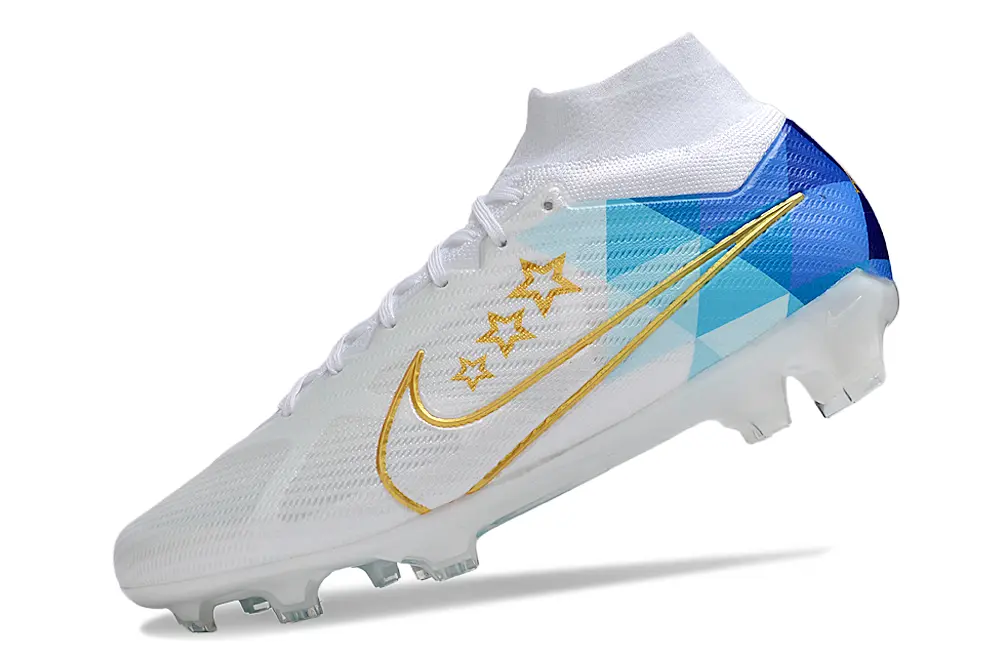 Nike Air Zoom Mercurial Superfly 9 Elite FG - White/Sky Blue/Sunny Gold