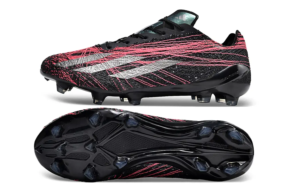 Adidas X Crazyfast Strung+ FG - Black/Neon Pink/Metallic Silver