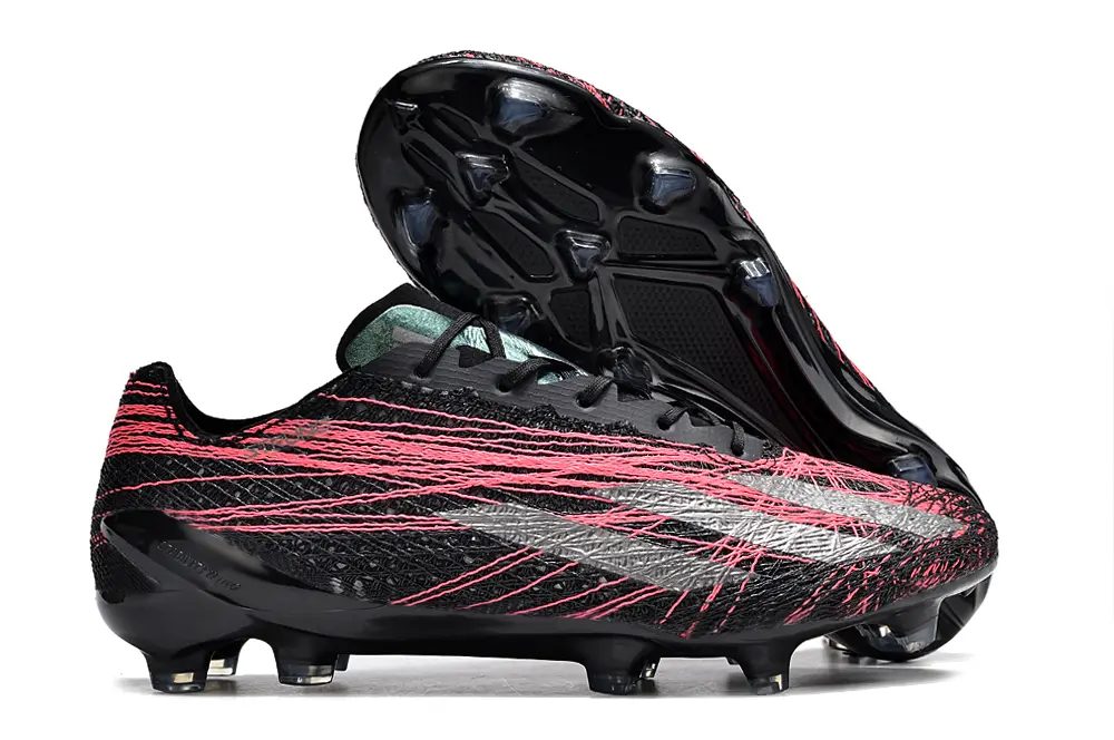Adidas X Crazyfast Strung+ FG - Black/Neon Pink/Metallic Silver