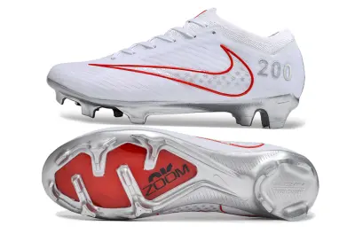 Nike Air Zoom Mercurial Vapor 15 Elite 200 FG - White/Bright Red/Metallic Silver