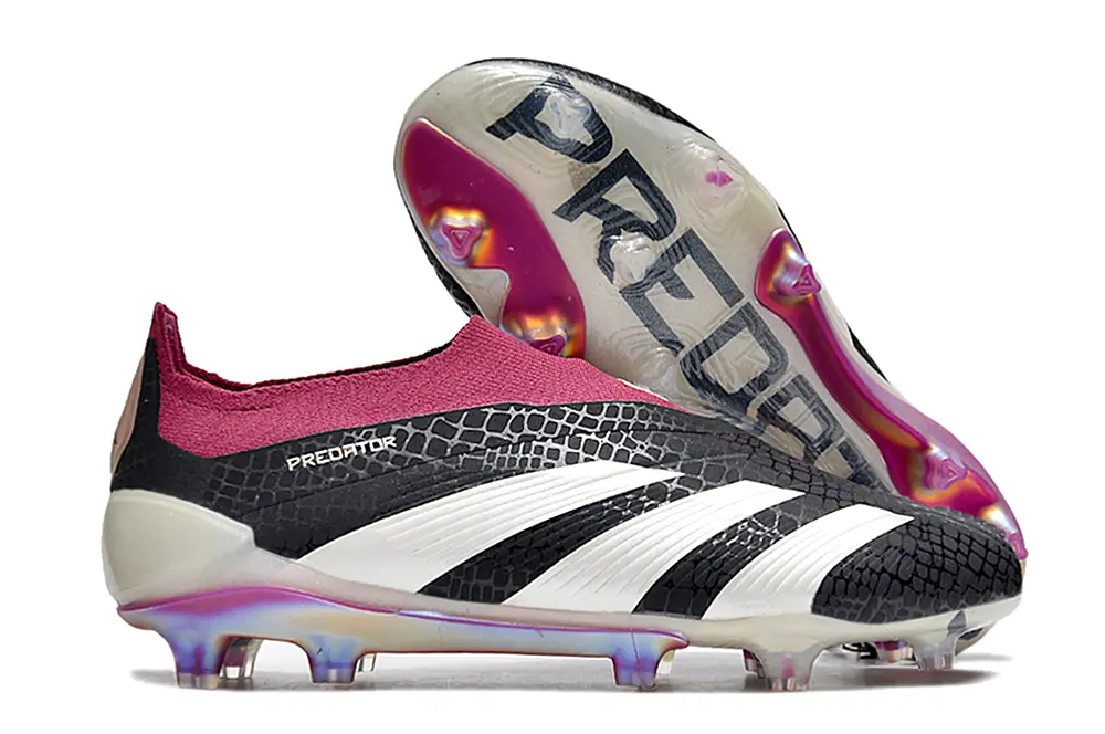 Adidas Predator Elite Laceless FG - Black/Vivid Berry/White